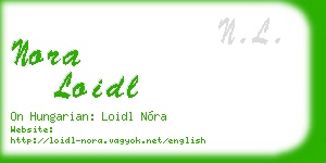 nora loidl business card
