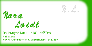 nora loidl business card